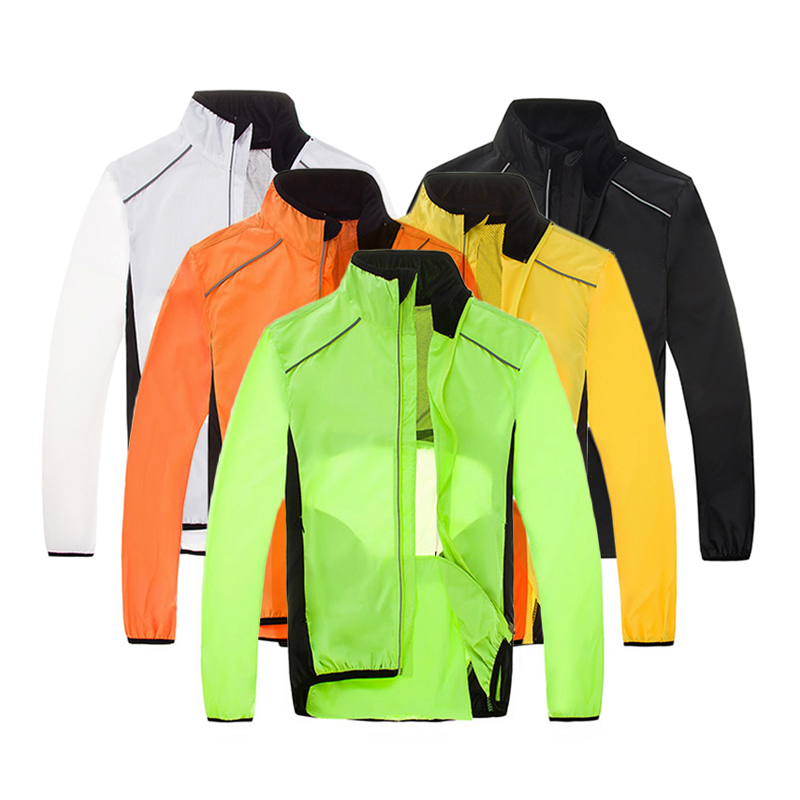 Mountain Biking Rain Jacket - สีส้มลมเสื้อขี่จักรยาน MTB จักรยานเสือภูเขาผู้ชาย DRY Fit เสื้อสะท้อนแสงเสื้อกันฝนผู้หญิงเสื้อกันฝนเสื้อผ้าจักรยาน
