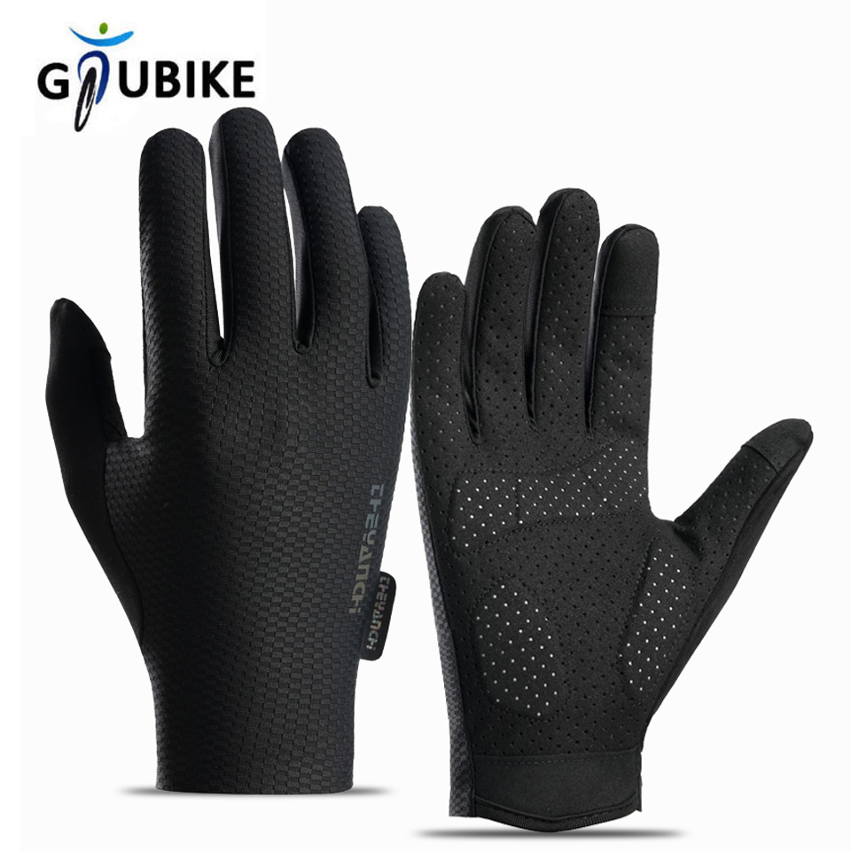 Mountain Biking Gloves Mens - GTUBIKE ใหม่ถุงมือปั่นจักรยานแบบเต็มนิ้วสำหรับผู้ชายผู้หญิงหน้าจอสัมผัสกันลื่นระบายอากาศได้กันกระแทก MTB ถุงมือขี่จักรยานเสือหมอบ