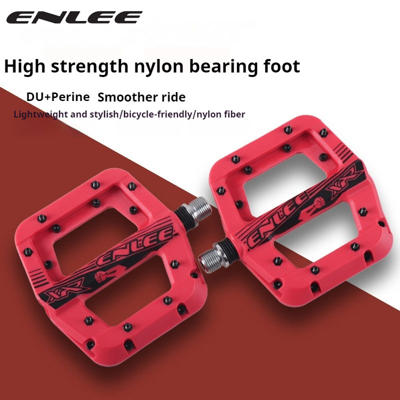 Pedal Platform Flat - ที่พักเท้าจักรยานเสือภูเขาน้ำหนักเบาพิเศษแป้นเหยียบแพลตฟอร์มไนลอนสำหรับจักรยานที่วางเท้าแบบไม่มีคลิปที่พักเท้าแบริ่งแบนวางเท้า MTB