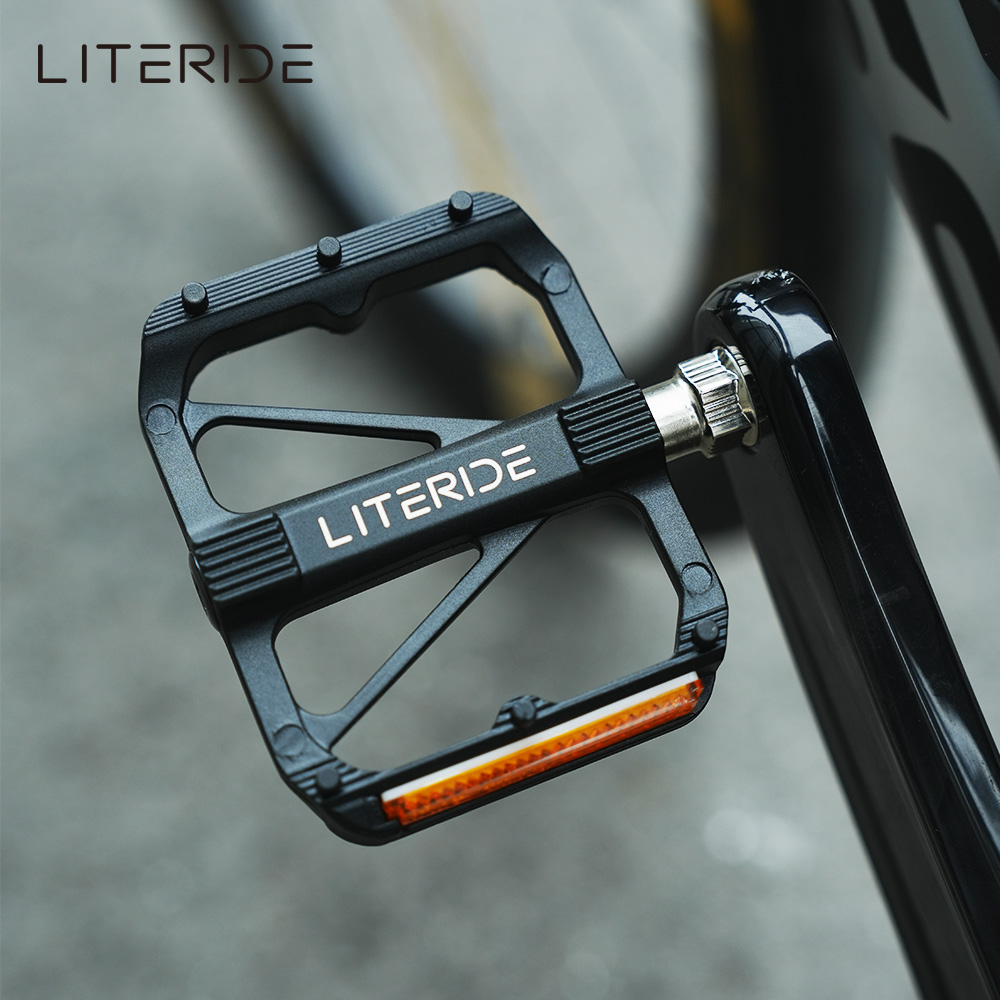 Pedal Platform Flat - แป้นเหยียบจักรยาน LiteRide แบบแบน สำหรับจักรยานเสือภูเขาและจักรยานถนน 3 ตลับลูกปืนแบบซีล