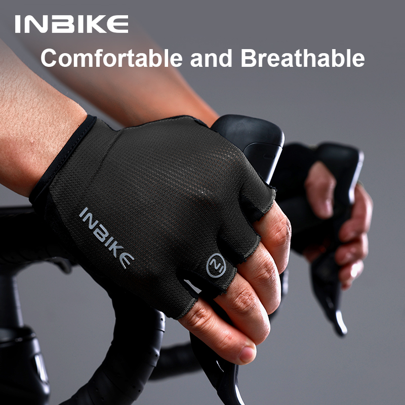 Mountain Biking Gloves Mens - ถุงมือปั่นจักรยาน INBIKE แบบครึ่งนิ้ว กันลื่น ระบายอากาศได้ดี สำหรับฤดูร้อน