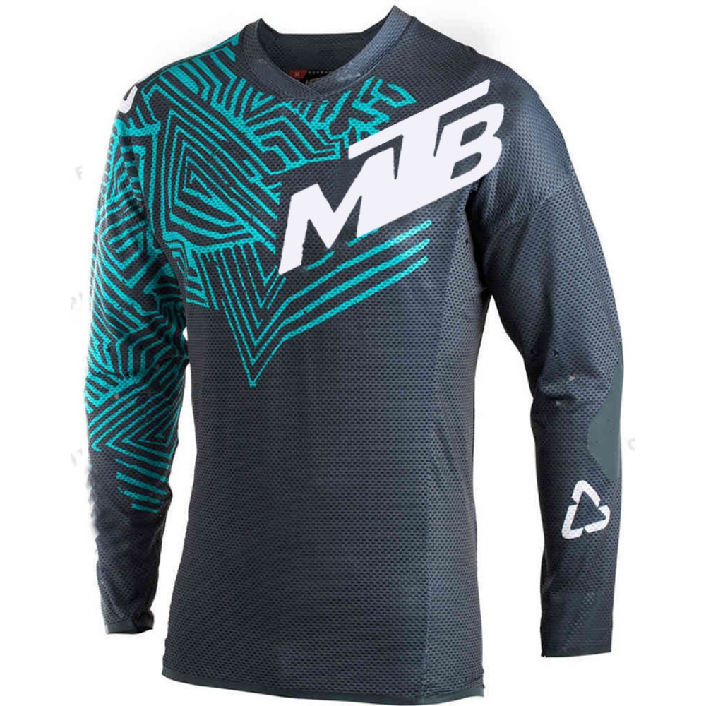 Mountain Biking Shop - เสื้อปั่นจักรยานแขนยาวสำหรับกิจกรรมกลางแจ้ง พิมพ์ลาย MTB ระบายอากาศได้ดี ผ้าตาข่าย เสื้อเจอร์ซีย์สำหรับปั่นจักรยานเสือภูเขา