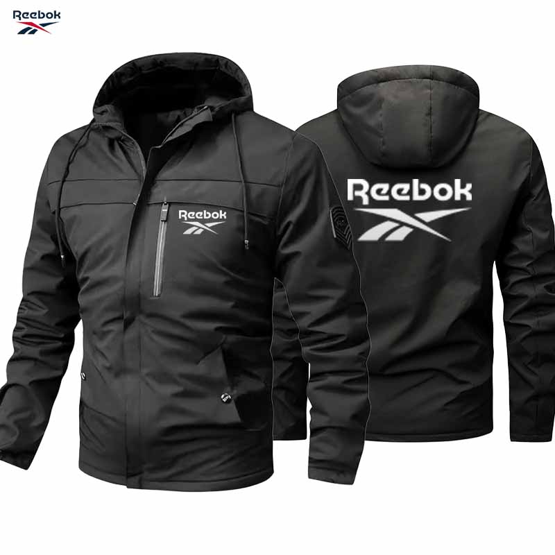 Mountain Biking Rain Jacket - เสื้อแจ็คเก็ตปั่นจักรยานโลโก้รีบอค - เสื้อแจ็คเก็ตจักรยานเสือภูเขากันลมและกันฝน - เสื้อแจ็คเก็ตสำหรับขี่มอเตอร์ไซค์ -