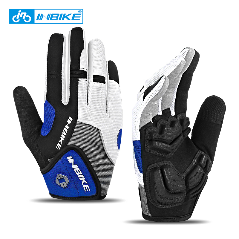 Mountain Biking Gloves Mens - INBIKE ถุงมือจักรยานเจลเต็มนิ้วถุงมือขี่จักรยาน MTB สําหรับผู้ชายขี่จักรยานถุงมือจักรยานถนนสําหรับขี่หน้าจอสัมผัสอุปกรณ์จักรยาน