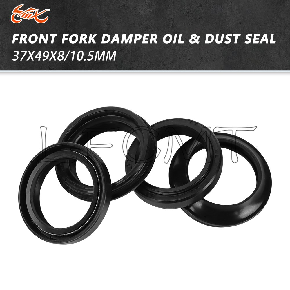 Fork Oil Seal - ซีลกันฝุ่นและซีลน้ำมันโช้คหน้ามอเตอร์ไซค์ ขนาด 37x49x8/10.5 37*49 สำหรับ Kawasaki