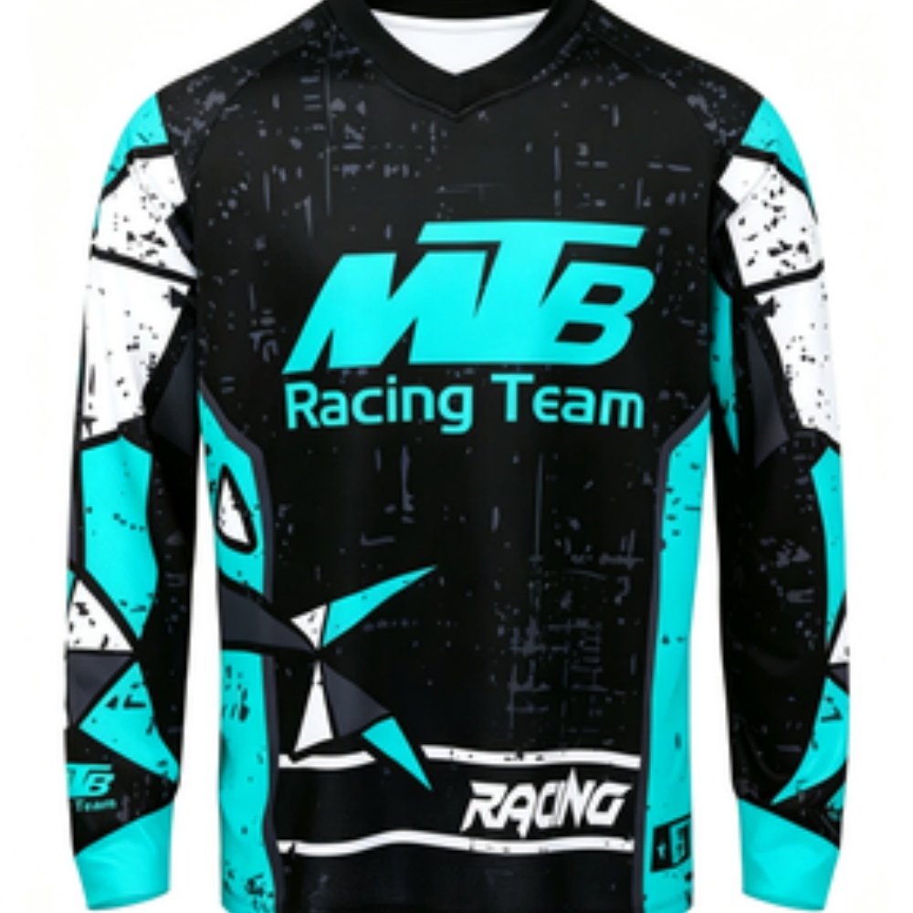 Mountain Biking Shop - เสื้อกีฬาแขนยาวทีม ดีไซน์ระบายอากาศ แห้งเร็ว ผ้าคุณภาพระดับมืออาชีพ สำหรับปั่นจักรยานเสือภูเขาและสวมใส่ลำลอง