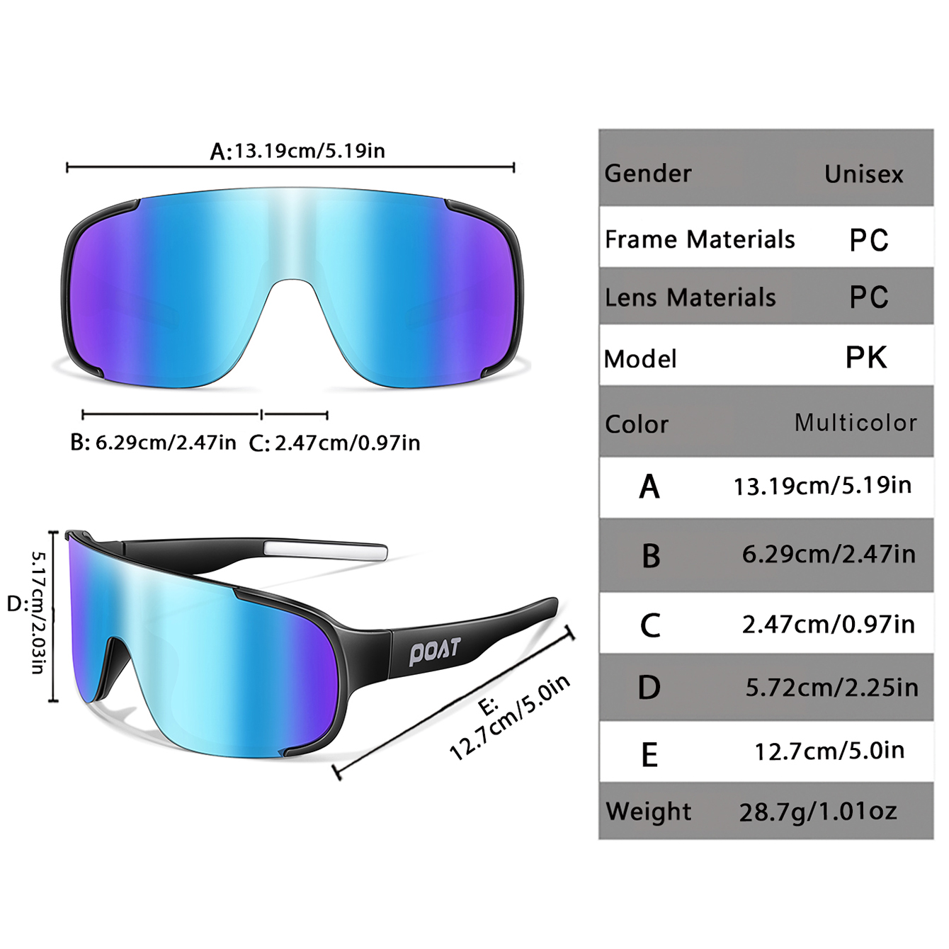 POAT UV400 แว่นกันแดดสำหรับปั่ - Mountain Biking Sunglasses บทวิจารณ์และราคา