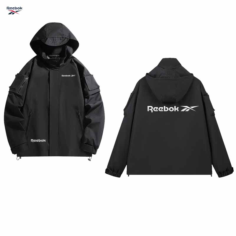 เสื้อแจ็คเก็ตมีซิปมีฮู้ดโลโก้ร - Mountain Biking Rain Jacket บทวิจารณ์และราคา