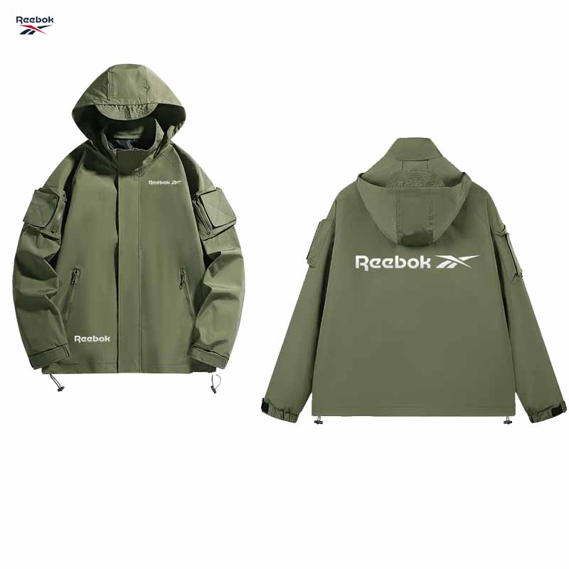 เสื้อแจ็คเก็ตมีซิปมีฮู้ดโลโก้ร - Mountain Biking Rain Jacket บทวิจารณ์และราคา