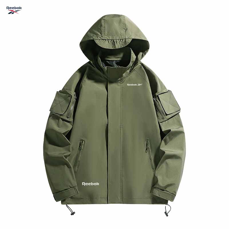 เสื้อแจ็คเก็ตมีซิปมีฮู้ดโลโก้ร - Mountain Biking Rain Jacket บทวิจารณ์และราคา