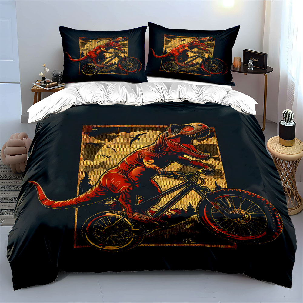 ชุดผ้าปูที่นอนลายทีเร็กซ์ขี่จั - Mountain Biking Cartoon บทวิจารณ์และราคา