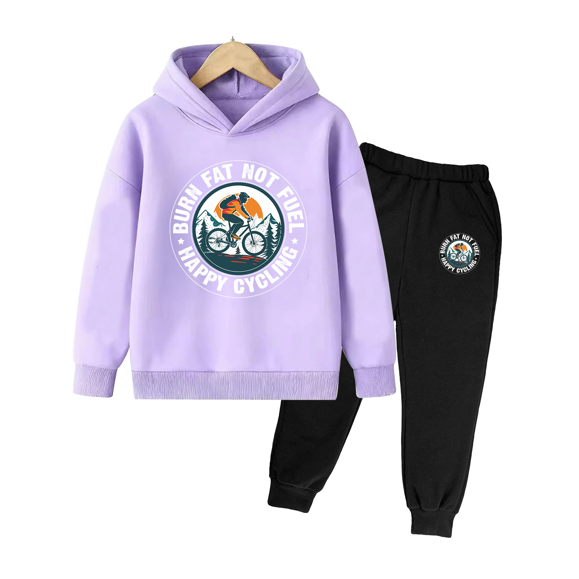 ชุดเสื้อฮู้ดและกางเกงลายจักรยา - Mountain Biking Cartoon บทวิจารณ์และราคา