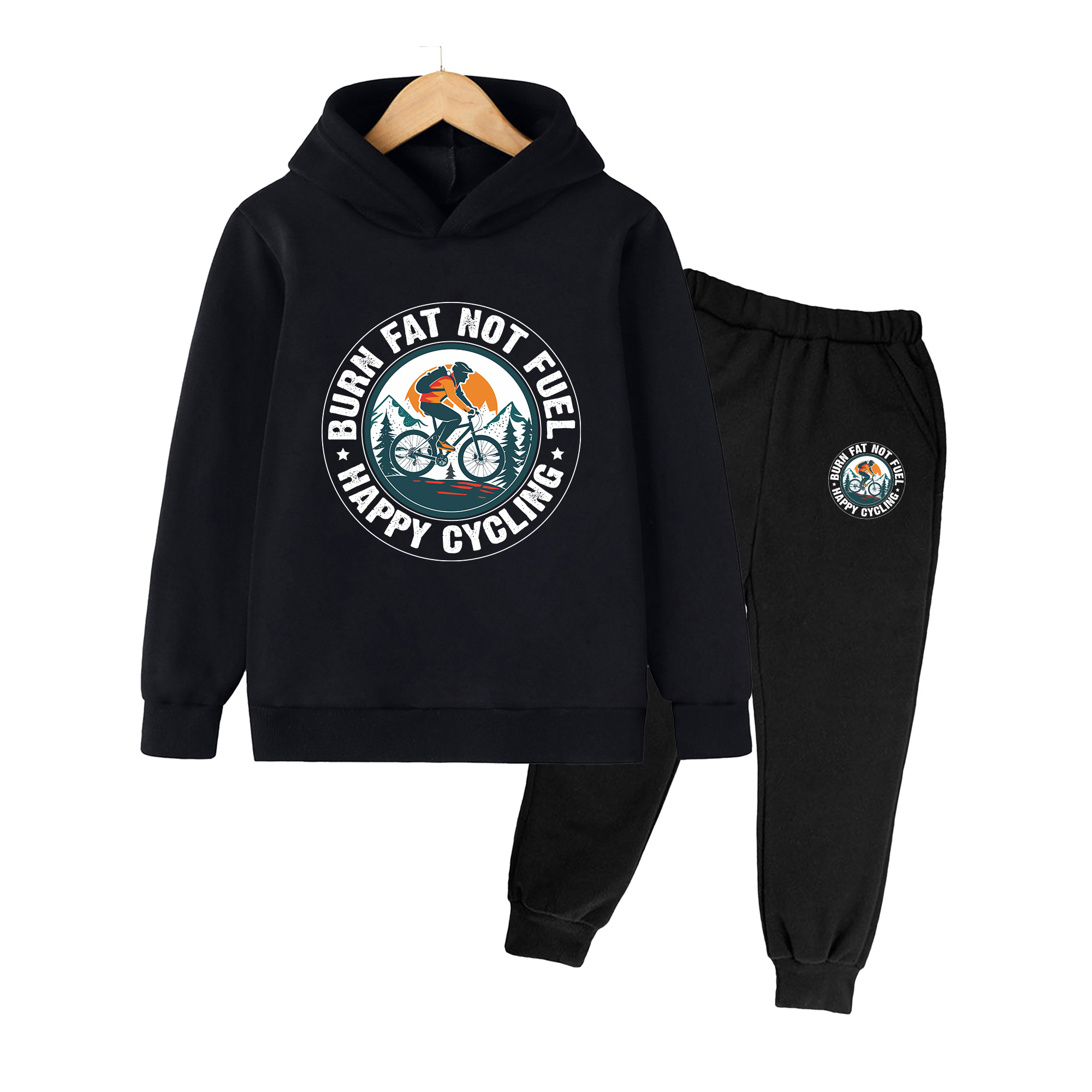 ชุดเสื้อฮู้ดและกางเกงลายจักรยา - Mountain Biking Cartoon บทวิจารณ์และราคา