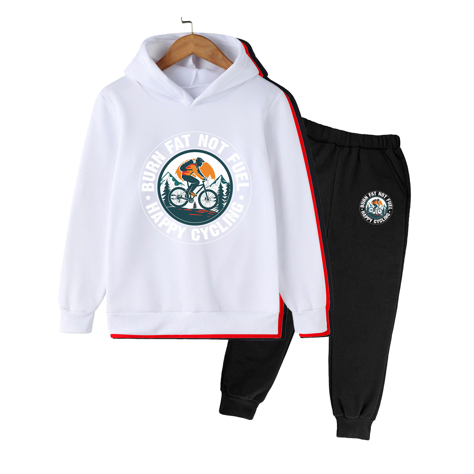 ชุดเสื้อฮู้ดและกางเกงลายจักรยา - Mountain Biking Cartoon บทวิจารณ์และราคา