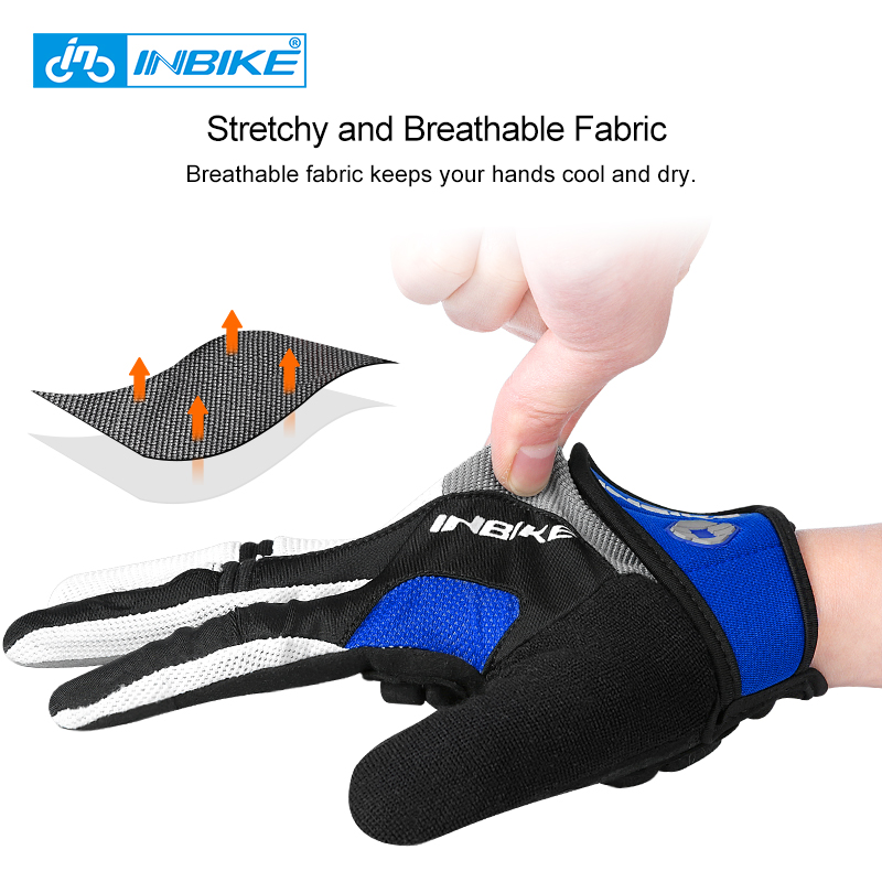 INBIKE ถุงมือจักรยานเจลเต็มนิ้ - Mountain Biking Gloves Mens บทวิจารณ์และราคา