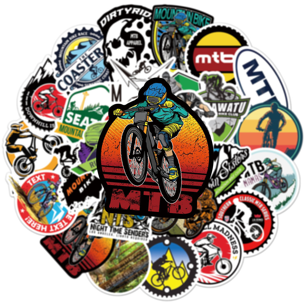 สติ๊กเกอร์การ์ตูนสำหรับจักรยาน - Mountain Biking Cartoon บทวิจารณ์และราคา